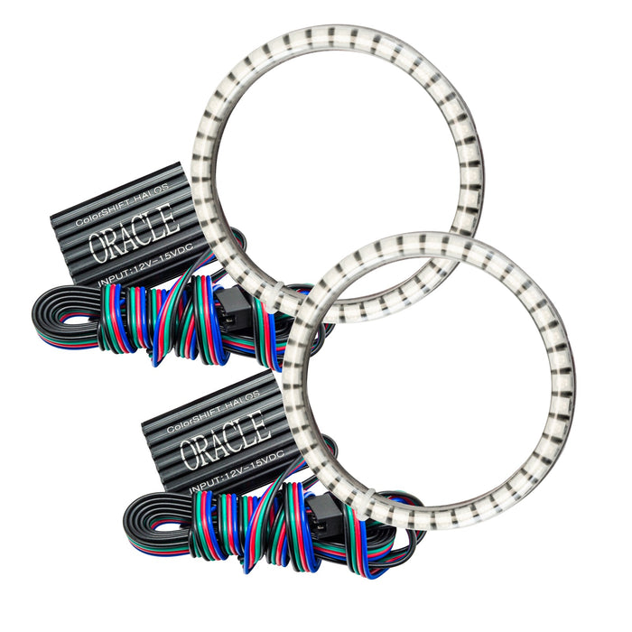 2010-2014 Ford Mustang V6 LED Surface Mount Projector Fog Halo Kit - ColorSHIFT Halos