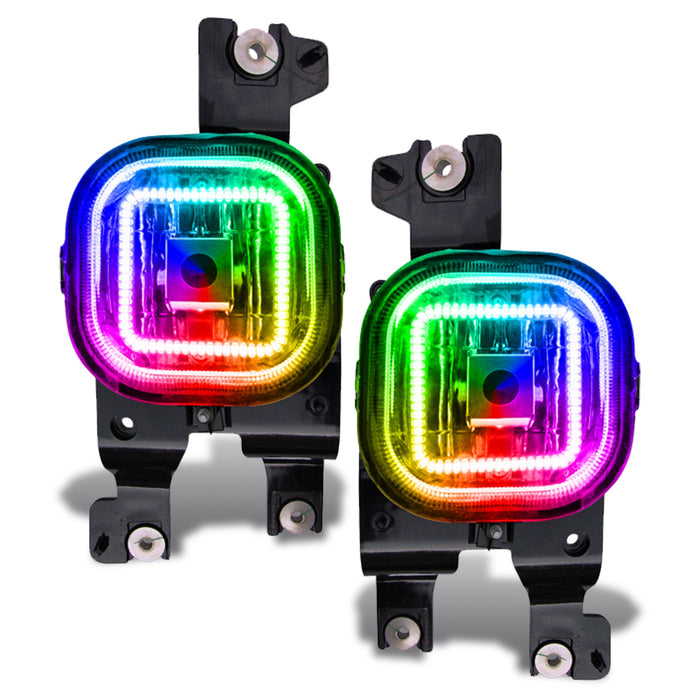 Ford Super Duty fog lights with rainbow halos.