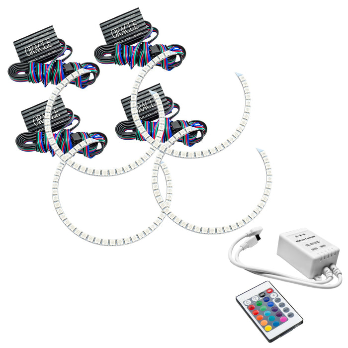 2011-2013 Jeep Grand Cherokee LED Headlight Halo Kit with Simple Controller.