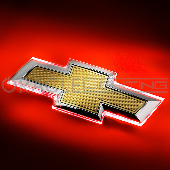 2016-2019 Chevrolet Camaro Illuminated Rear Bowtie Emblem with red LEDs.