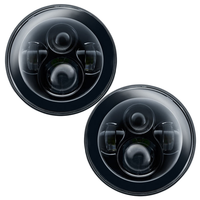 Front view of 7 inch high powered LED headlights