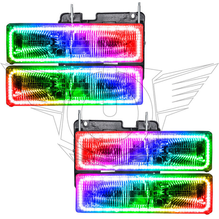 1992-1999 GMC Yukon Pre-Assembled Halo Headlights with ColorSHIFT Halos