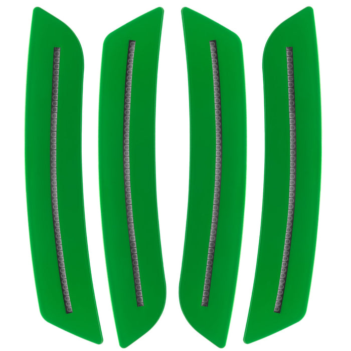 2016-2024 Chevrolet Camaro Concept SMD Sidemarker Set with green paint and clear lenses.