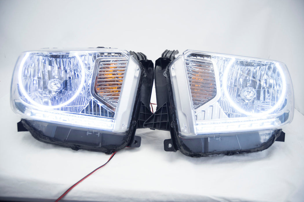 2014-17 Toyota Tundra Headlights - ORACLE White LED Halos + LED Strip Pre-Installed