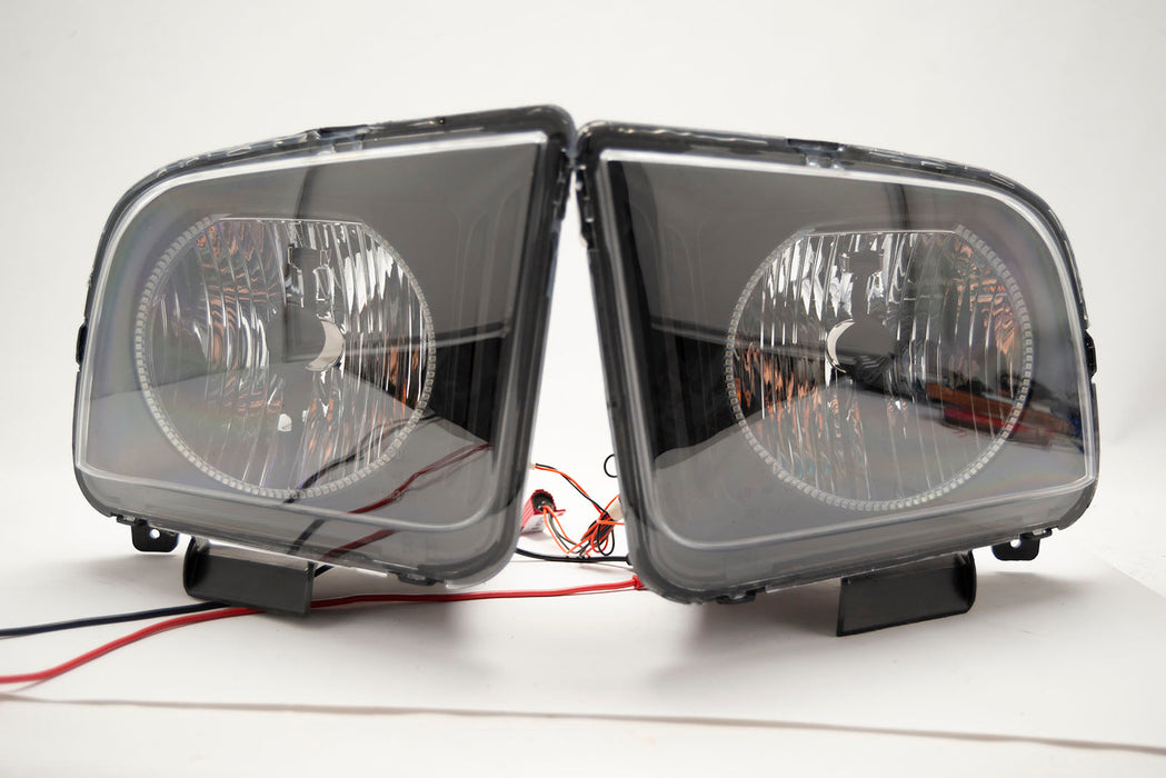 2005-2009 Ford Mustang Headlights - ORACLE SMD Blue LED Halo Kit Pre-Installed