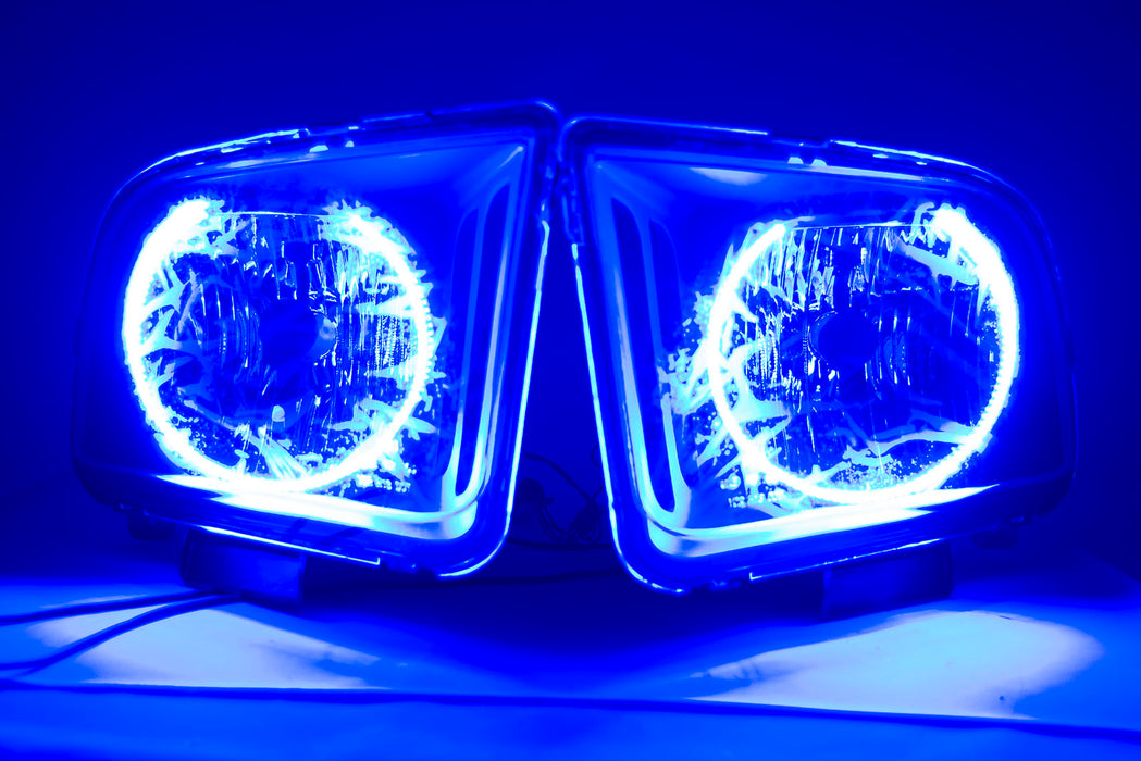 2005-2009 Ford Mustang Headlights - ORACLE SMD Blue LED Halo Kit Pre-Installed