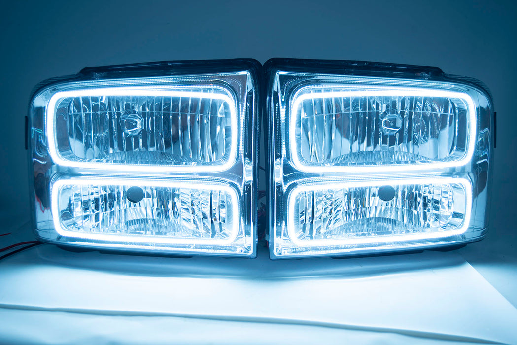 2005-2007 Ford F-250 Super Duty Headlights- ORACLE White LED SMD Halo Kit