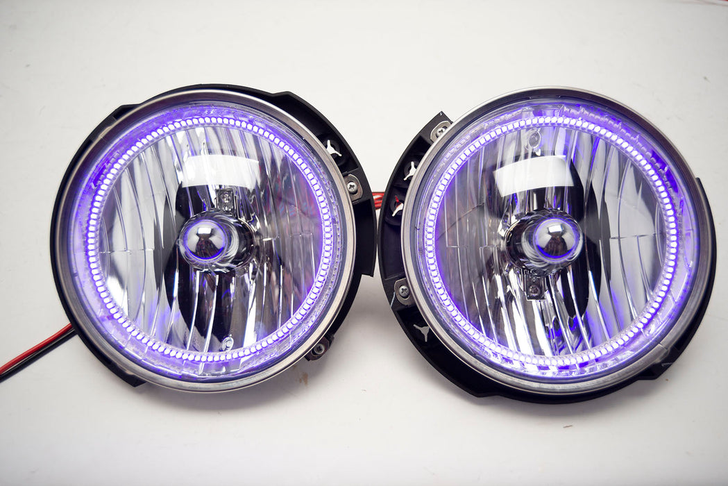 2007-16 Jeep Wrangler JK Headlights - ORACLE Purple/UV SMD Halos Pre-Installed