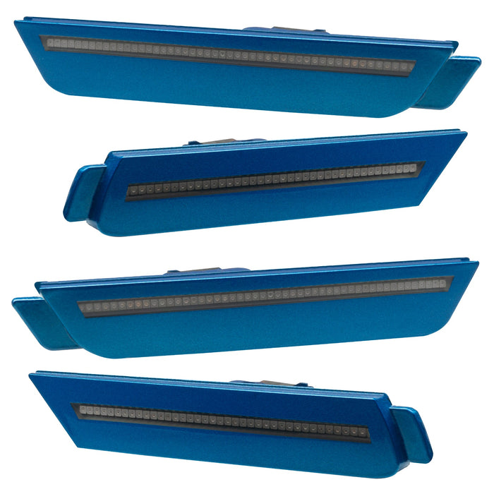 2010-2015 Chevrolet Camaro Concept SMD Sidemarker Set with aqua blue paint and tinted lenses.