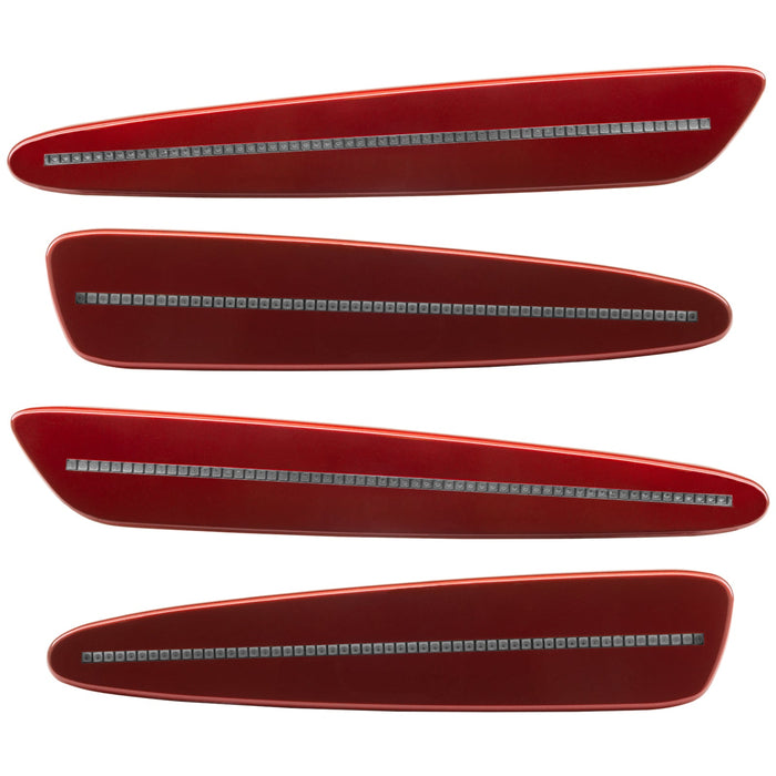 2005-2013 Chevrolet C6 Corvette Concept SMD Sidemarkers with crystal claret paint and clear lenses.