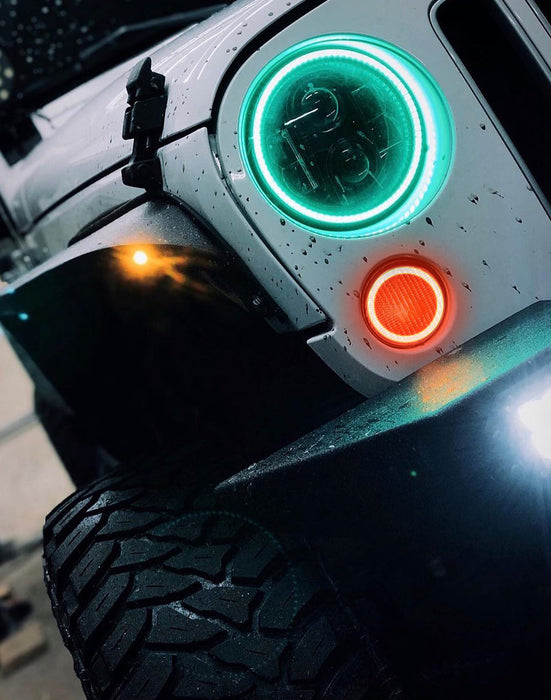 2007-2017 Jeep Wrangler JK LED Surface Mount Turn Signal Halo Kit