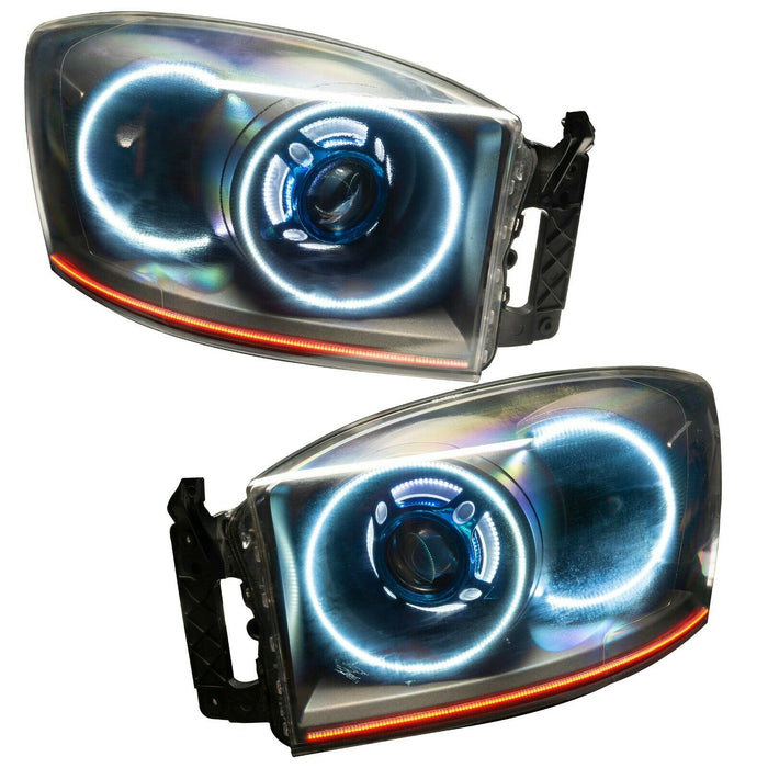 2006-09 Dodge Ram Custom Projector Retrofit LED Halo Headlights