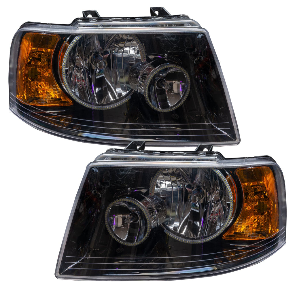 2003-2006 Ford Expedition Pre-Assembled Halo Headlights - Black