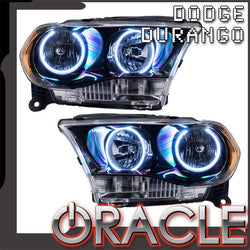 ORACLE Lighting 2011-2013 Dodge Durango Pre-Assembled Halo Headlights Non-HID - Black Housing
