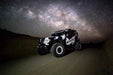 Three quarters view of a Jeep Wrangler JK with LED Off-Road Side Mirrors installed.