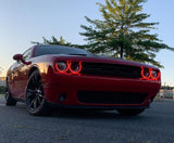 Red challenger outdoors with red halos