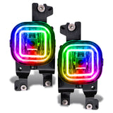 Ford Super Duty fog lights with rainbow halos.