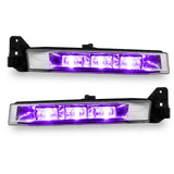 Dodge Charger fog lights with purple LEDs.