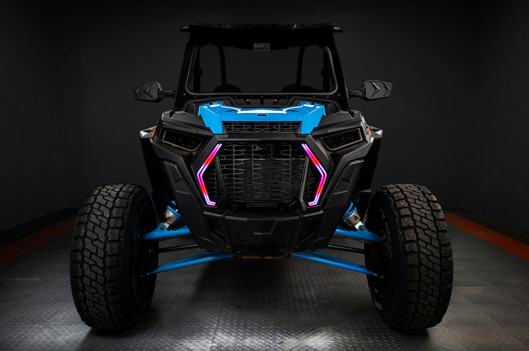 Polaris RZR with multicolored DRLs