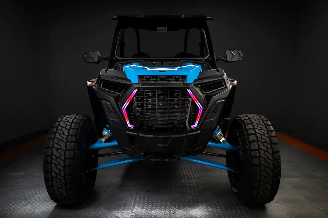 Polaris RZR with multicolored DRLs