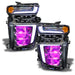 Chevrolet Silverado headlights with pink demon eye projector.