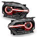 Ford Bronco Sport headlights with red halos and DRLs.