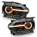 Ford Bronco Sport headlights with amber halos and DRLs.