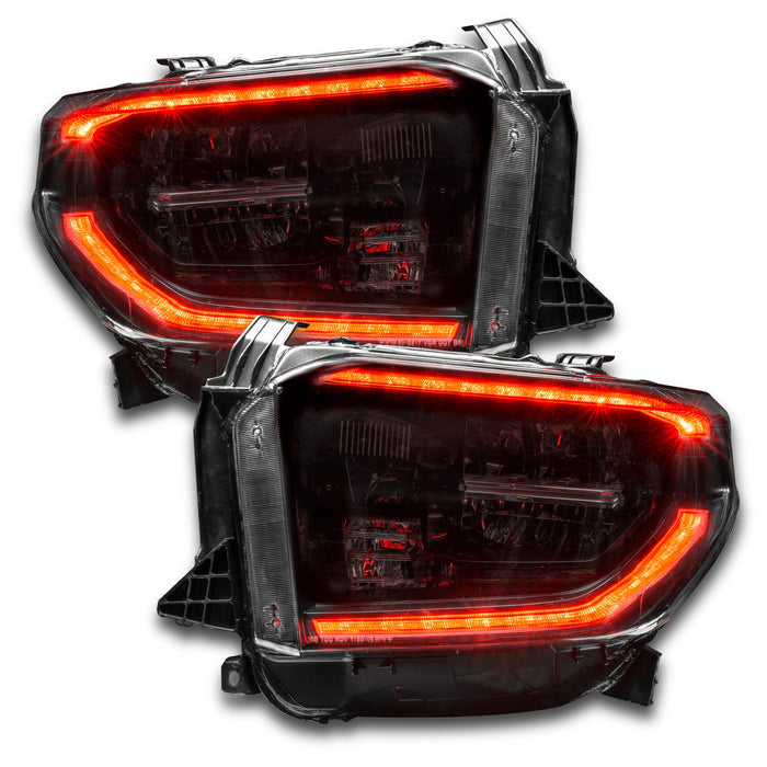 Toyota Tundra headlights with red DRLs