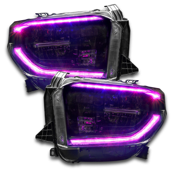 Toyota Tundra headlights with pink DRLs