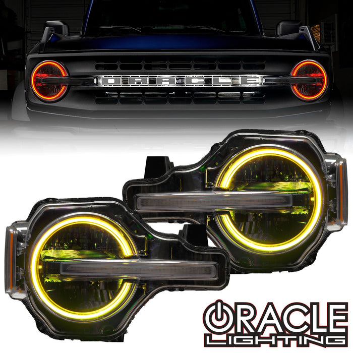 2021-2024 Ford Bronco ColorSHIFT RGB+W Headlight Halo Upgrade Kit