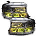 Ford Maverick headlights with yellow demon eyes