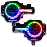 Bronco headlights with colorshift halos and DRL