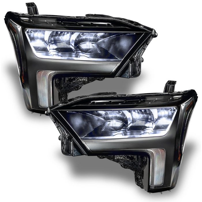 2022+ Toyota Tundra Headlights with white demon eye projectors.
