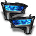 2022+ Toyota Tundra Headlights with cyan demon eye projectors.
