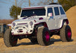 Three quarters view of a Jeep Wrangler JK with LED Off-Road Side Mirrors installed.