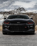 Black Camaro with red DRLs.