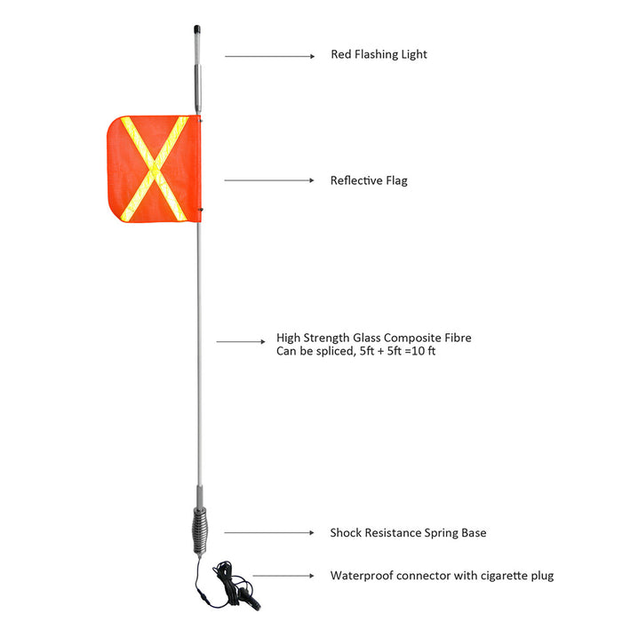 ORACLE Lighting LED Safety Whip Light - Flashing
