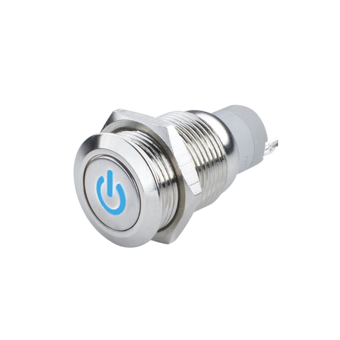 Power symbol switch with blue LED