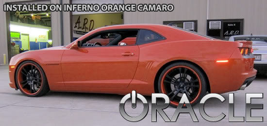 Side view of a Chevrolet Camaro with Concept SMD Sidemarkers installed.