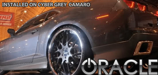 Low aggressive shot of a Chevrolet Camaro with Concept SMD Sidemarkers installed.
