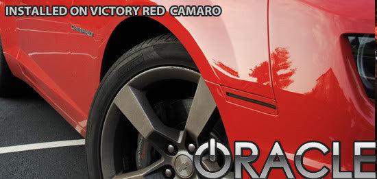 Close-up of Concept SMD Sidemarkers installed on a Chevrolet Camaro.