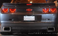 Rear end of a Chevrolet Camaro with Illuminated LED Rear Bowtie Emblem installed.