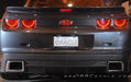 Rear end of a Chevrolet Camaro with Illuminated LED Rear Bowtie Emblem installed.