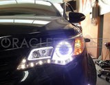 Close-up of 2012-2015 Toyota Camry XV50 ORACLE Halo Kit installed on a Toyota Camry headlight.