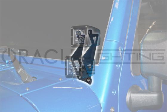 Jeep JK Dual Light Mounting Pillar Brackets (Pair)