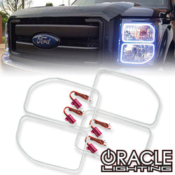 2011-2016 Ford F-250/F-350 Super Duty ORACLE ColorSHIFT Headlight Halo Kit (Square Ring Design)