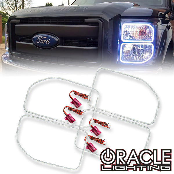 2011-2016 Ford F-250/F-350 Super Duty ORACLE ColorSHIFT Headlight Halo Kit (Square Ring Design)