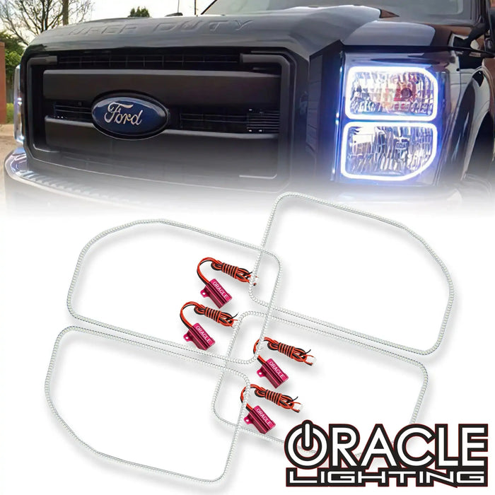 2011-2016 Ford F-250/F-350 LED Headlight Halo Kit (Square Ring Design)