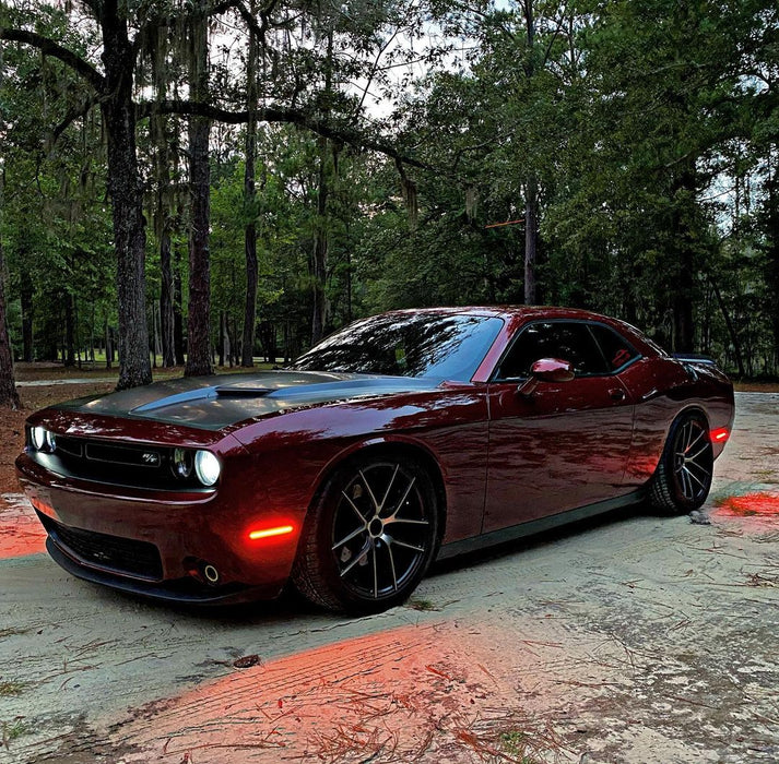 Three quarters view of a Dodge Challenger with Concept Sidemarker Set installed.