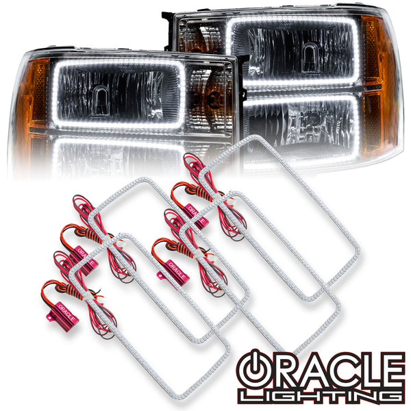 2007-2013 GMC Sierra LED Headlight Halo Kit (Square Style)